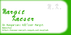 margit kacser business card